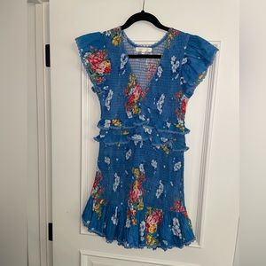 Loveshackfancy Blue Floral Smocked Dress